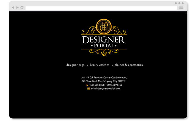 Designer Portal in Desktop View