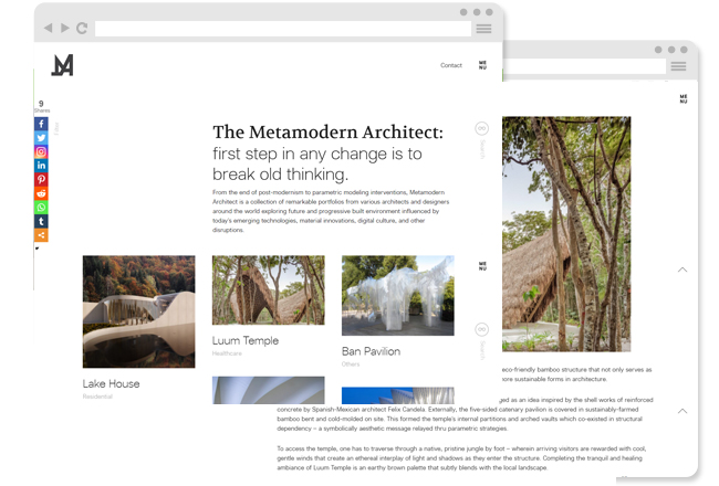Metamodern Architects in Desktop View